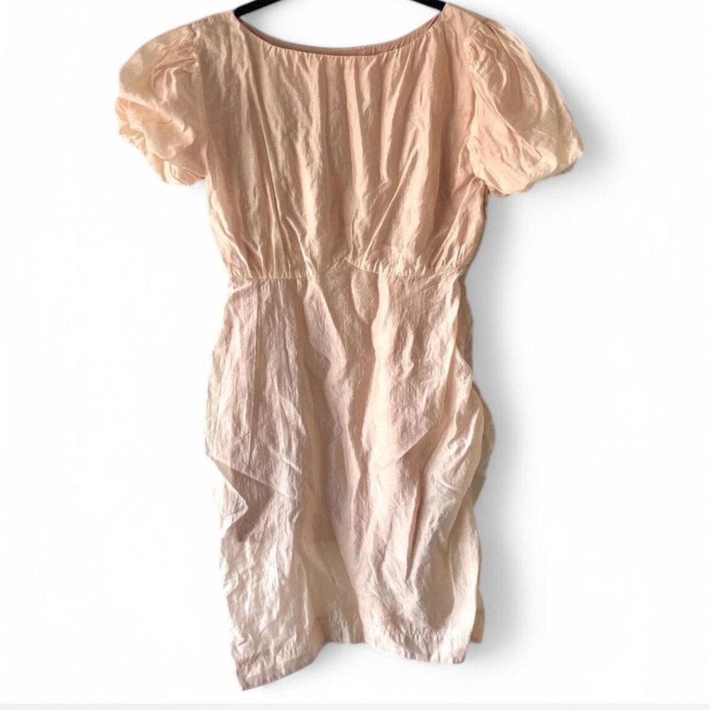 Blush Puff Sleeve Mini Dress